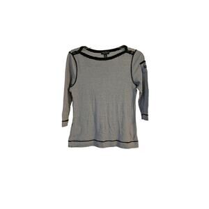 Ralph Lauren Petite 3/4 Sleeve Striped Blouse